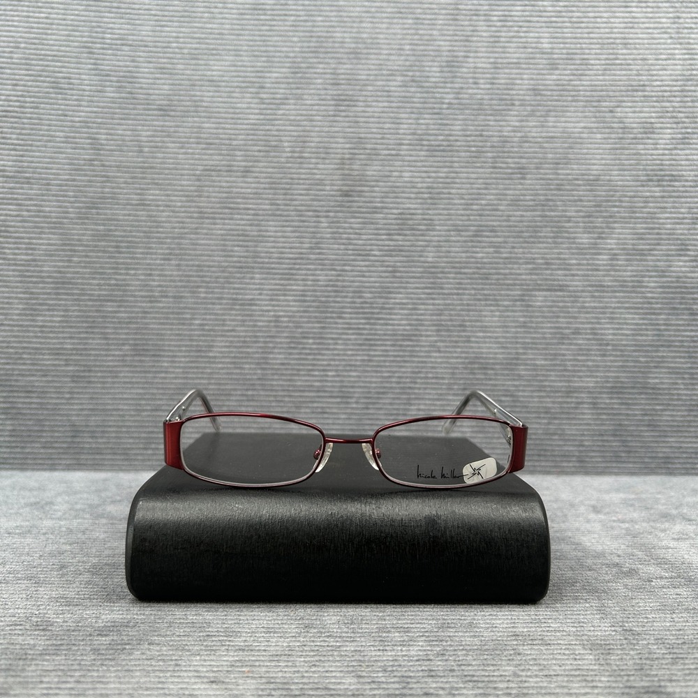 Nicole Miller Sophisticate Radish Red Rectangular Y2k Eyeglass Frames 52-17-135
